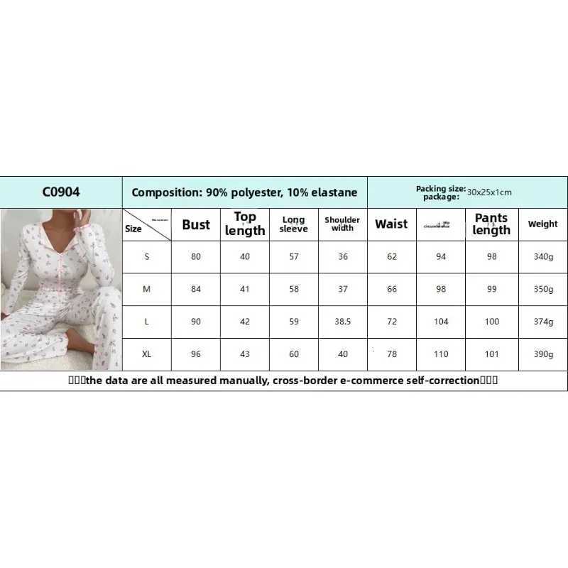 Women's Sleep Lounge European and American Hot-selling Loungewear Printed Trousers Long Sleeves Can Be Worn Outside Women's Pajamas Two-piec - view 7