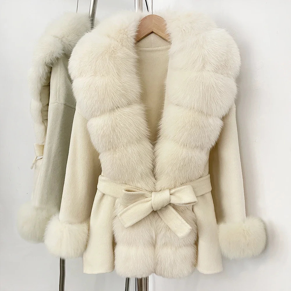 Elegant Wool Fur Coat Female y Autumn Woolen Women Winter Warm Collar Blend Jacket Clothes for 260911 - view 6