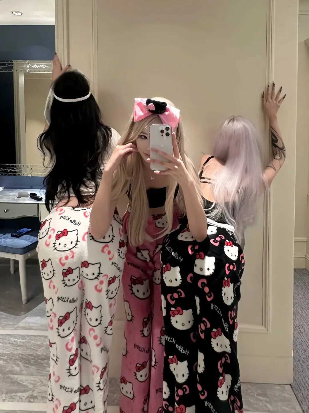 Sleep Lounge Women's New Cartoon Cat Plush Sleep Pants For Women Flannel Coral Fleece Pajamas Pants Soft Warm Loungewear For Home And OutdoorC260 - view 6