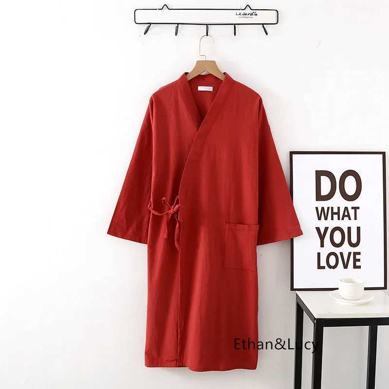 Lounge Women's Sleep Multi Colors Cotton Long Sleeved Bathrobe with Pocket Home Clothes for Men's and Women's Comfortable Bath Robe Wom - view 5