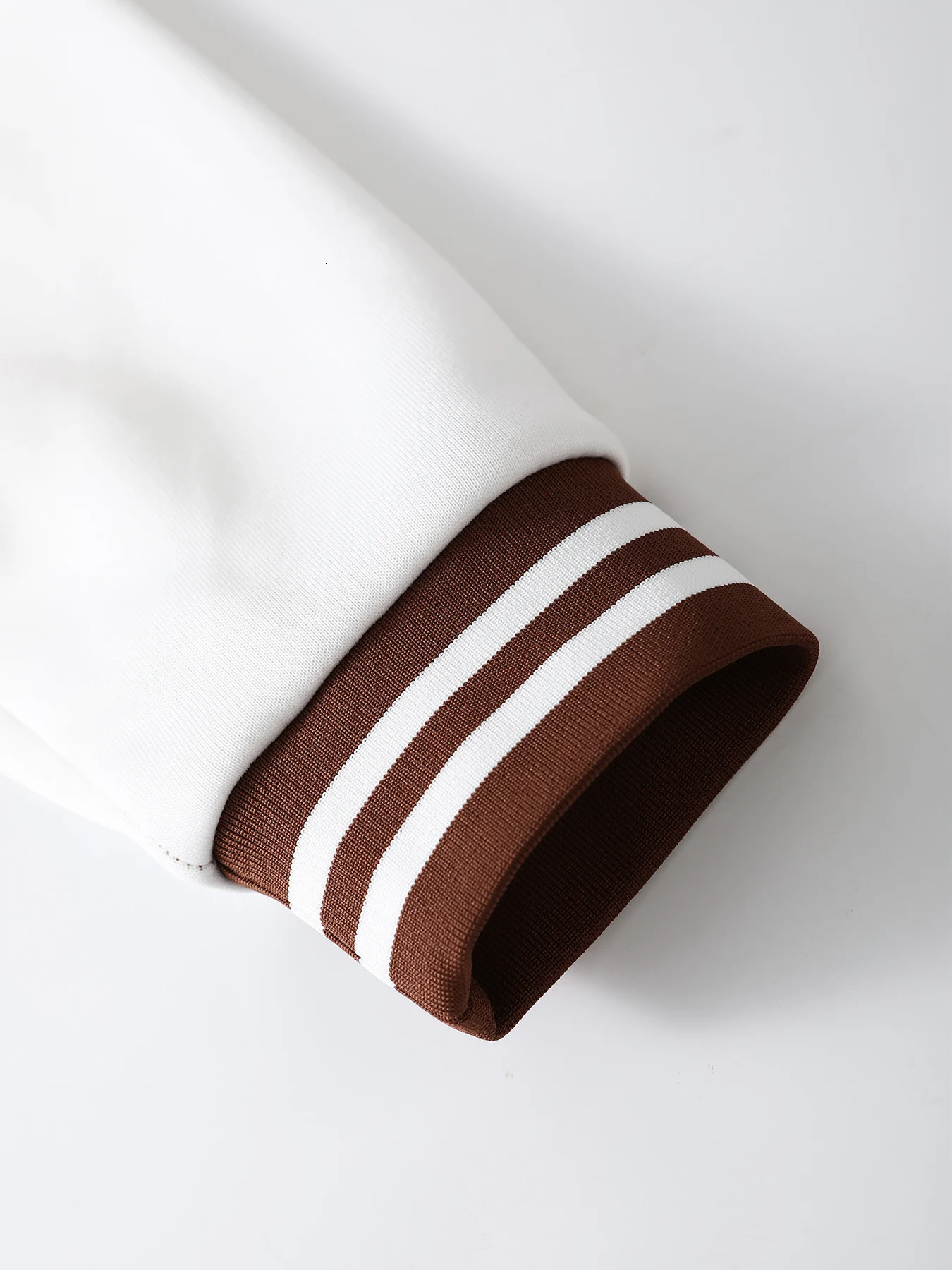 Men's Coffee White Colorblock Baseball Jacket Spring Fall Streetwear Loose Varsity Coat 260922 - view 6
