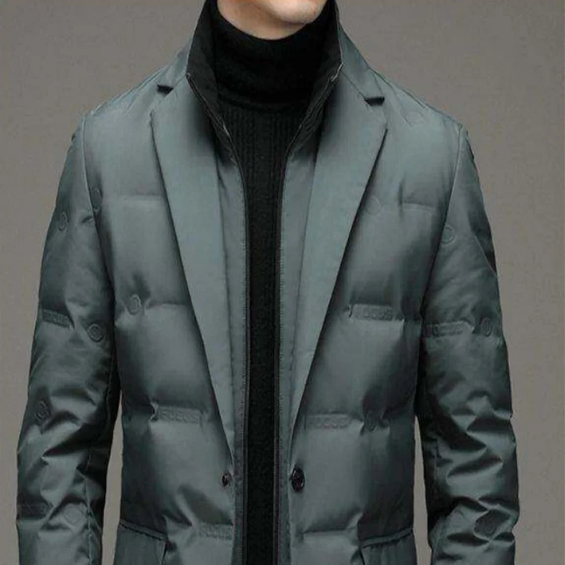 High Quality Down Jacket Men Winter Business Casual Fashion Handsome Duck Down Medium Long Down Jacket 260923 - view 4