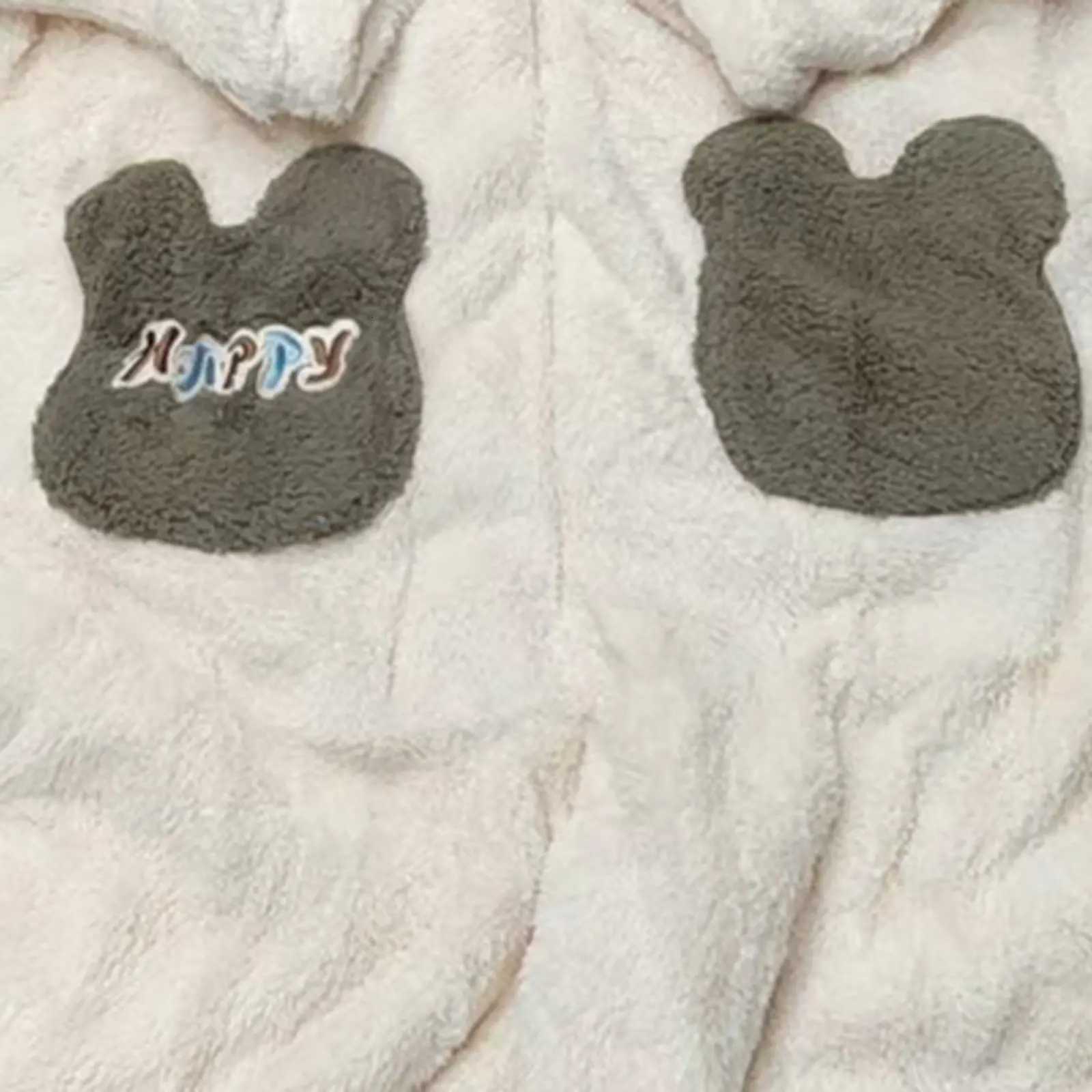 Sleep Lounge Women's Unisex Animal Onesie Plush Fleece Hooded Jumpsuit Cute Cartoon Bear Cosplay Pajama Warm Winter Sleepwear Loungewear With Poc - view 6