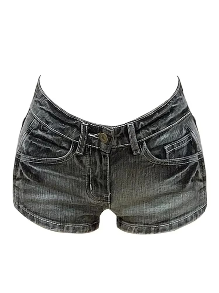 Women's Tassel Denim Streetwear Low Waist Mini Jeans Shorts 2000s Vintage Y2k Cowboy Short Pants Harajuku Clothes - view 4