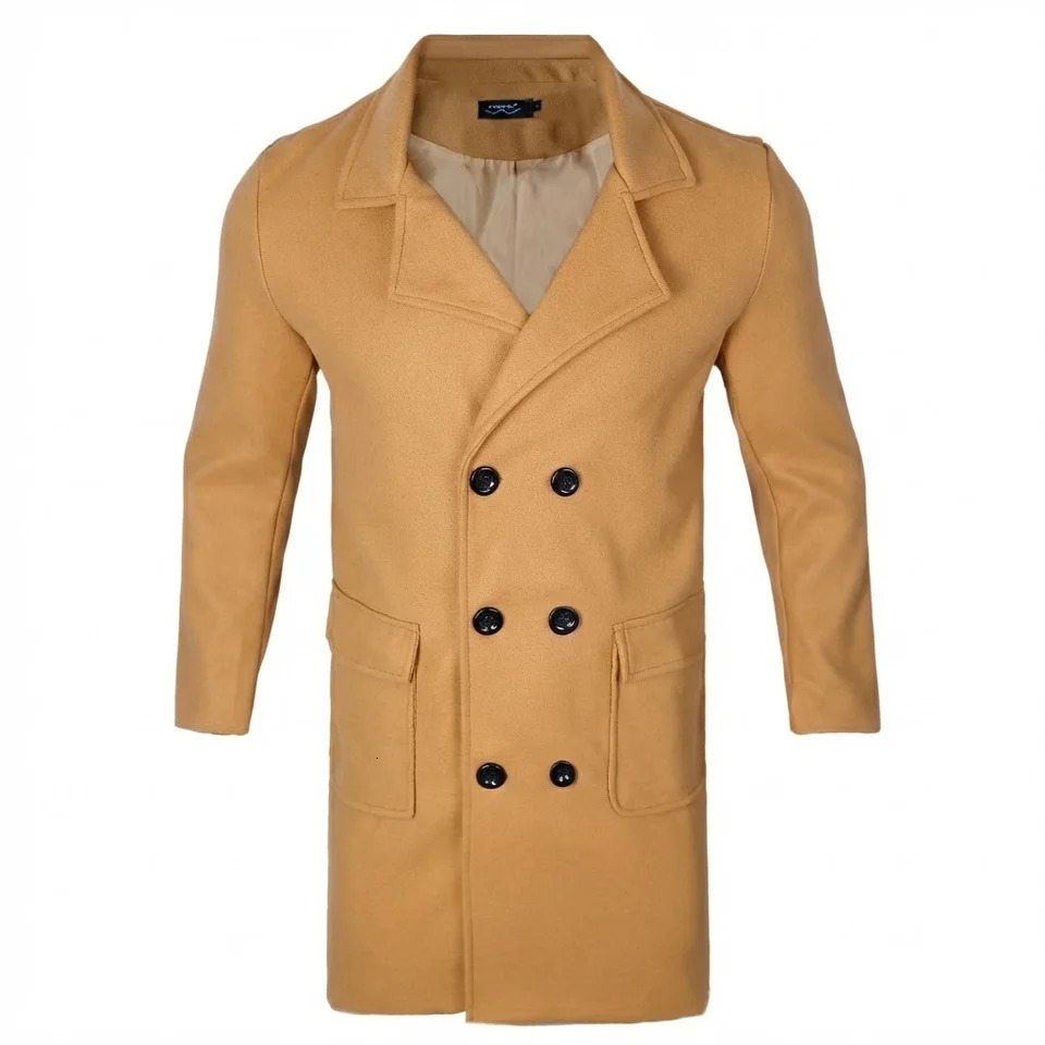 Double-Breasted Wool Overcoat Thickened Warm Lining for Autumn/Winter Windproof Business Casual Trench Coat Fashion Item 260923 - view 3