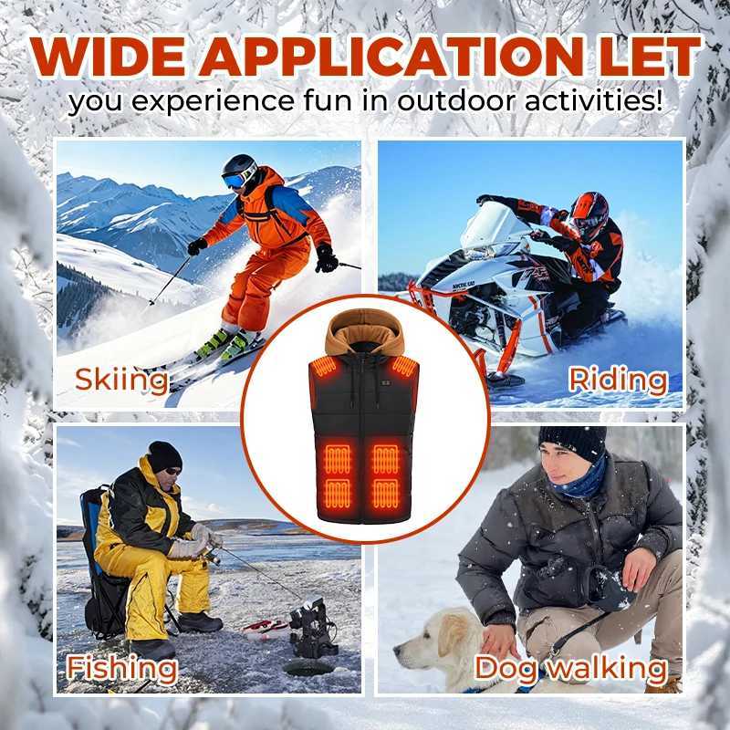 Zone Outdoor Jackets Hoodies 15 Heated Vest USB Rechargeable Smart Temp Control Soft Thermal Waistcoat For Outdoor Working Unisex Machine Washable N26 - view 7