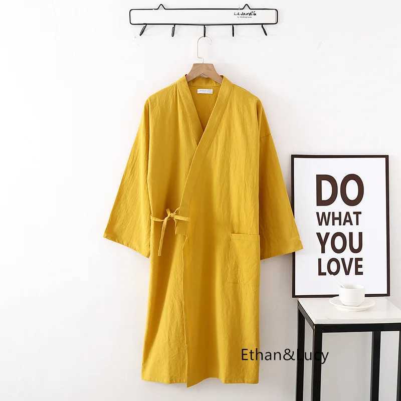 Lounge Women's Sleep Multi Colors Cotton Long Sleeved Bathrobe with Pocket Home Clothes for Men's and Women's Comfortable Bath Robe Wom - view 4