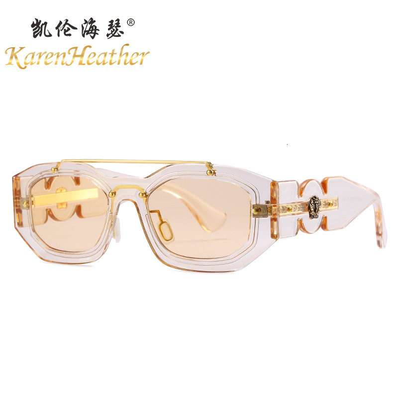 High-End Designer Sunglasses New Fashionable Head-Shaped 012 European And American Trend Square Frame Sunglasses Modern Lens Sun Glasses - view 4