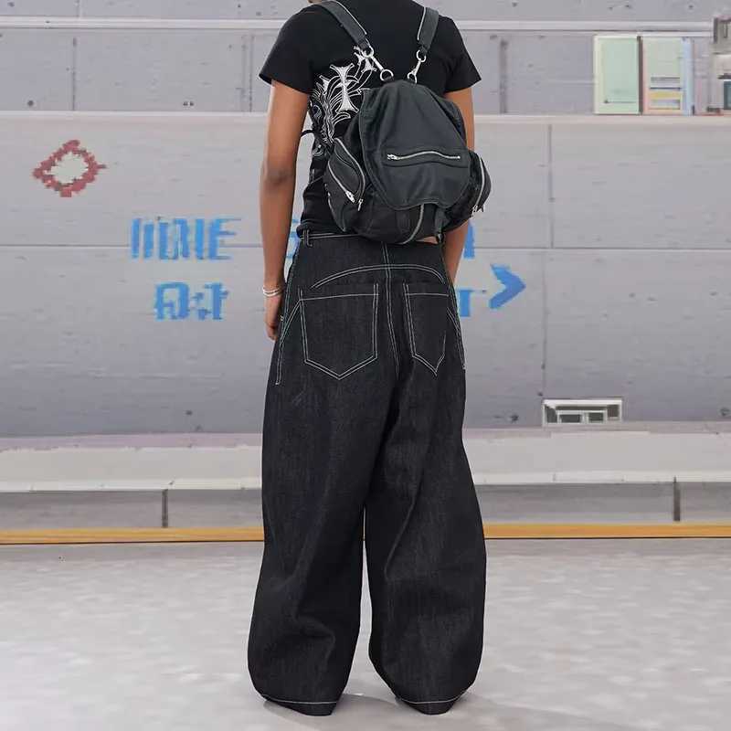 Men's Jeans Street Retro Men's Jeans Straight Leg Pants Airplane Buckle Baggy Silhouette Curved Knife Jeans High Waisted Casual Denim Pants  - view 5