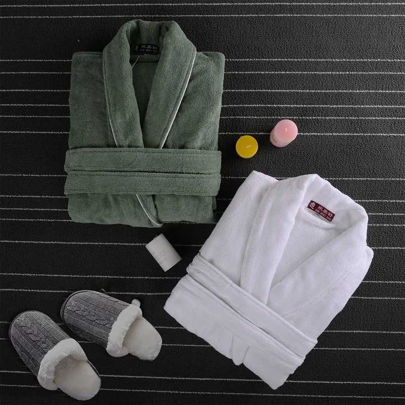 Lounge Women's Sleep 100% Cotton Bathrobe Men Hotel Robes Toweling Terry Fleece Robe Lovers Robe Bathrobe Soft Sleeprobe Female Casual HomewearC2
