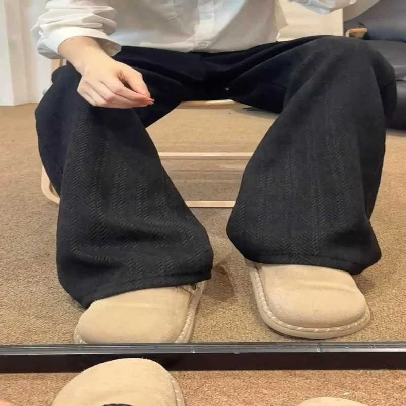 Men's Pants velvet casual sweatpants for men in autumn and winter loose straight leg heavy weight and thick pants D260924 - view 5
