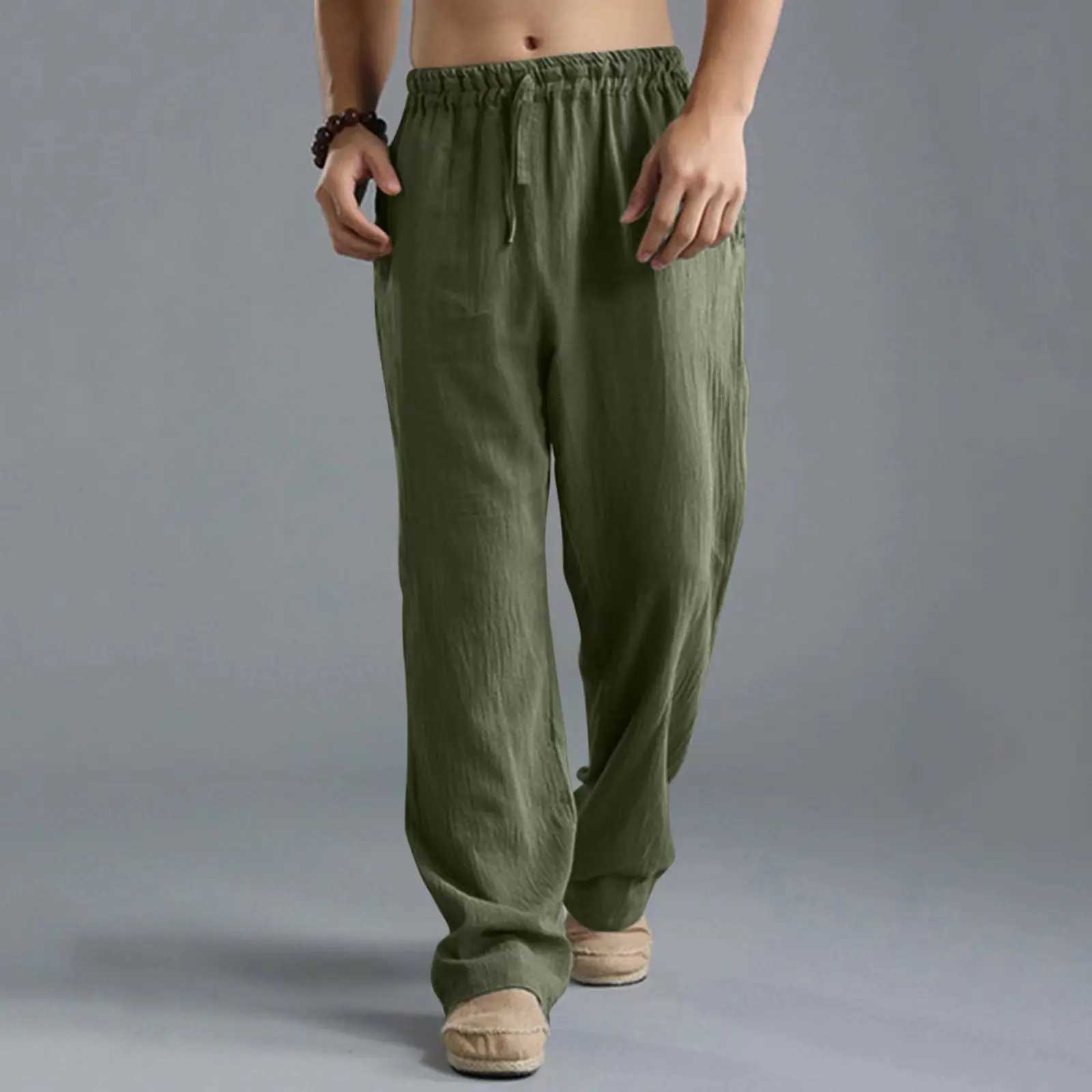 Men's Pants Men's Cotton Linen Pants Male Autumn New Breathable Solid Color Linen Trousers Fitness Streetwear S-5XL D260924 - view 4