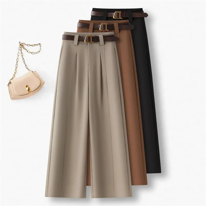 Spring Autumn 2026 Korean Spring Temperament Pants Women High-end Wide-leg suit Pants Female Trouser Ladies 260923