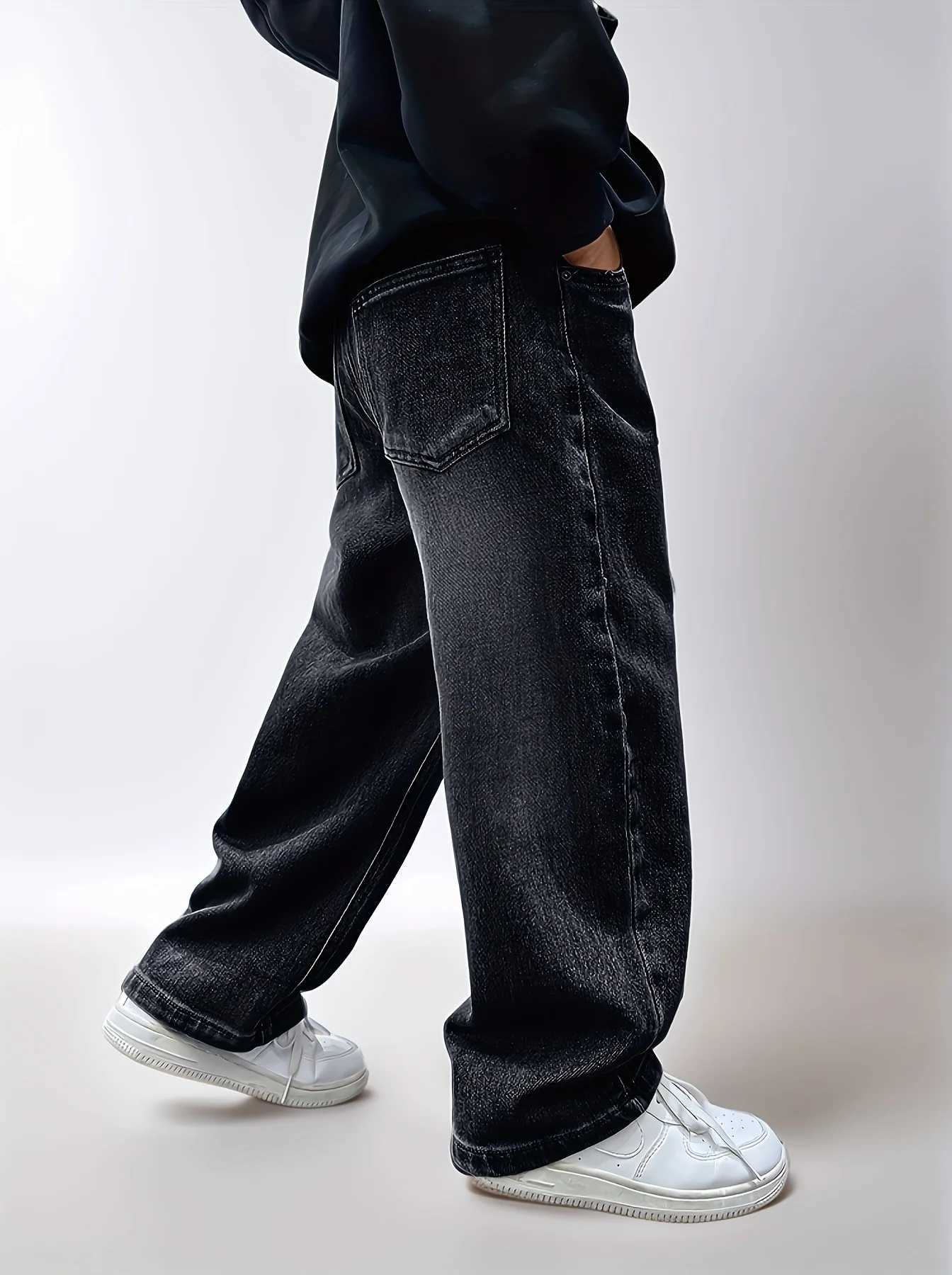 Men's Jeans Jeans All-Season Loose Trendy Jeans Street Casual Hip-Hop Pants FESTival-Style Pants. Full Elastic Waistband H260924 - view 6