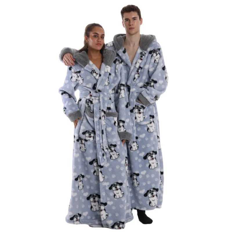 Sleep Lounge Women's Winter Women Flannel Robes Adult Hoodies Fleece Warm Soft Extra Long Sweatshirt for Women Men Halloween Costumes Ladies Paja - view 4