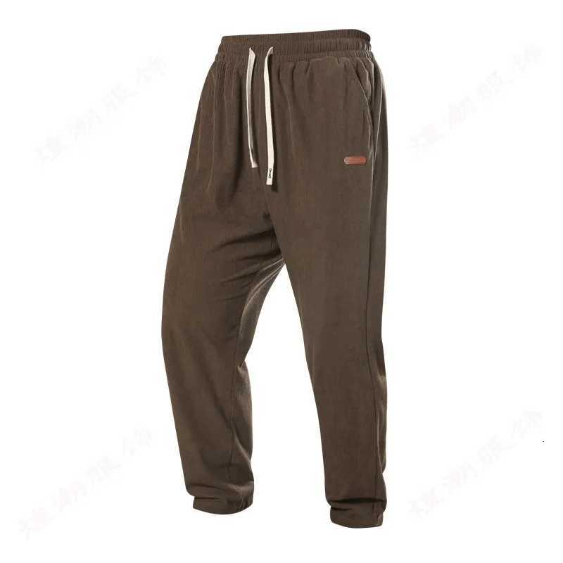 Men's Pants Spring Autumn Warm Motorcycle Jogger Corduroy Pants Men Straight Leg Sweatpants Casual Loose Harem Pants Male Sport Trousers Man D260 - view 6