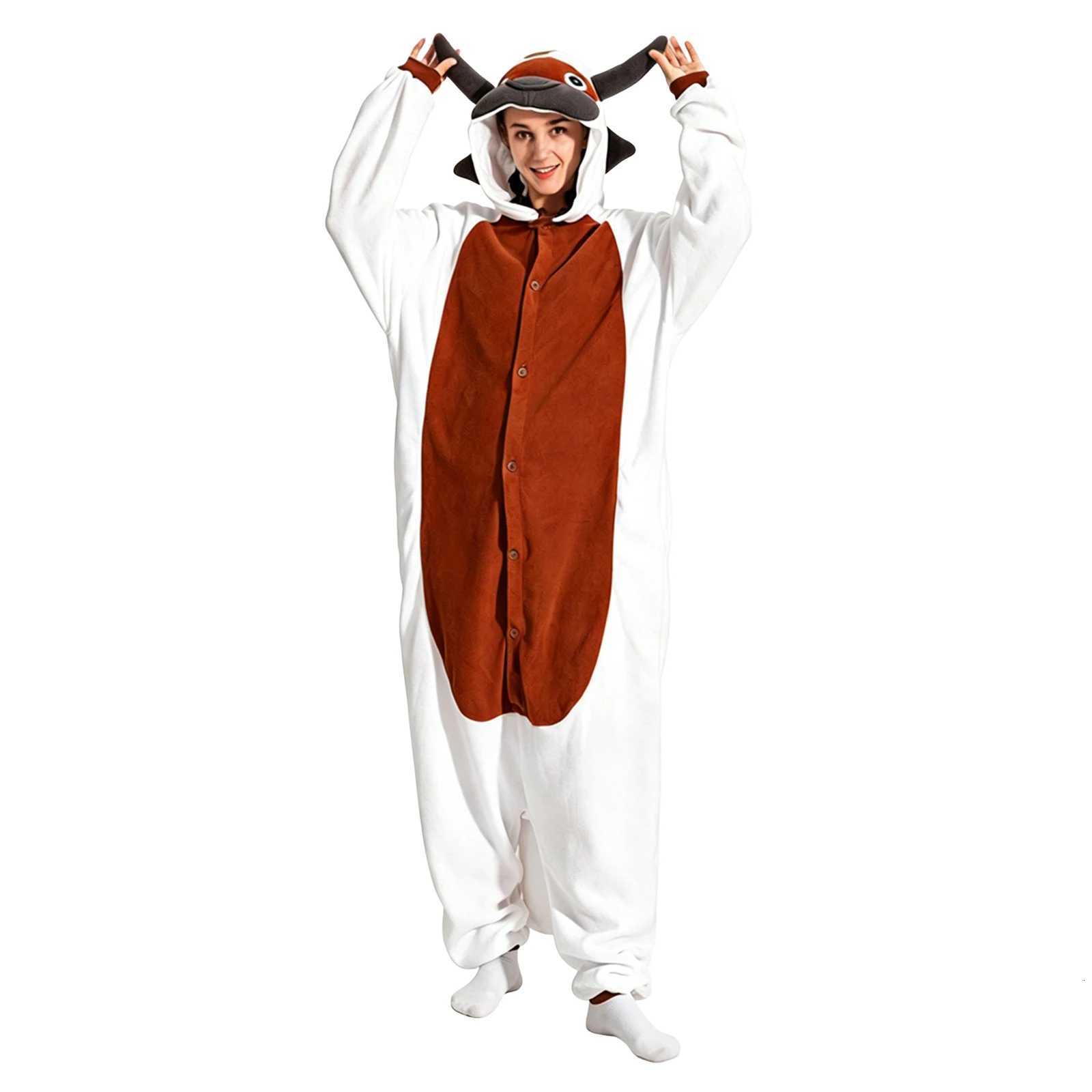 Sleep Lounge Women's Adult Animal Kigurumi Onesie Hooded Fleece Cartoon Animal Pajamas One Piece Jumpsuit Halloween Cosplay Sleepwear Home Lounge