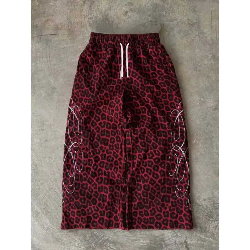 Men's Pants 2026 Summer White Loose Wide Leg Sweatpants Abstract Curve Print Elastic Waist Casual Hip Hop Dance Jogger Pants D260924 - view 4