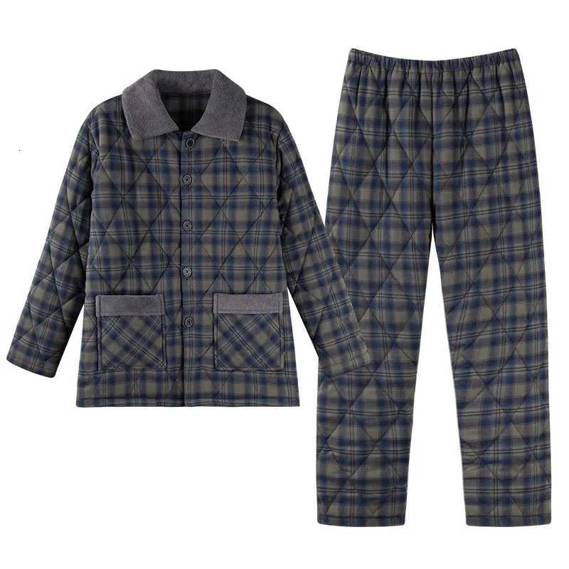 Sleep Lounge Women's Men's Thickened Winter Sleepwear Coral Fleece Pure Cotton Three-Layer Flannel Leisure Home Clothes Long Sleeve Pants Co - view 6