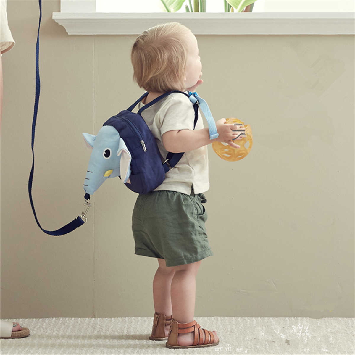 Backpacks Carriers Slings Cartoon Anti Walking Lost Shoulder Backpack Baby Girls Boys Elephant Small Bags with Traction Rope Anti Lost Toddler Schoolb