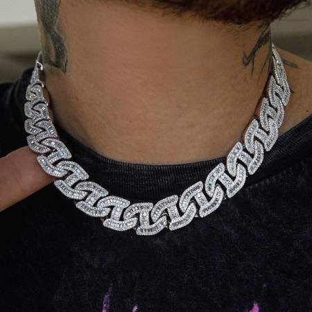 New Arrived Iced Out Bling Hip Hop Jewelry Cubic Moissaniteia Hip Hop Men Necklace - view 7