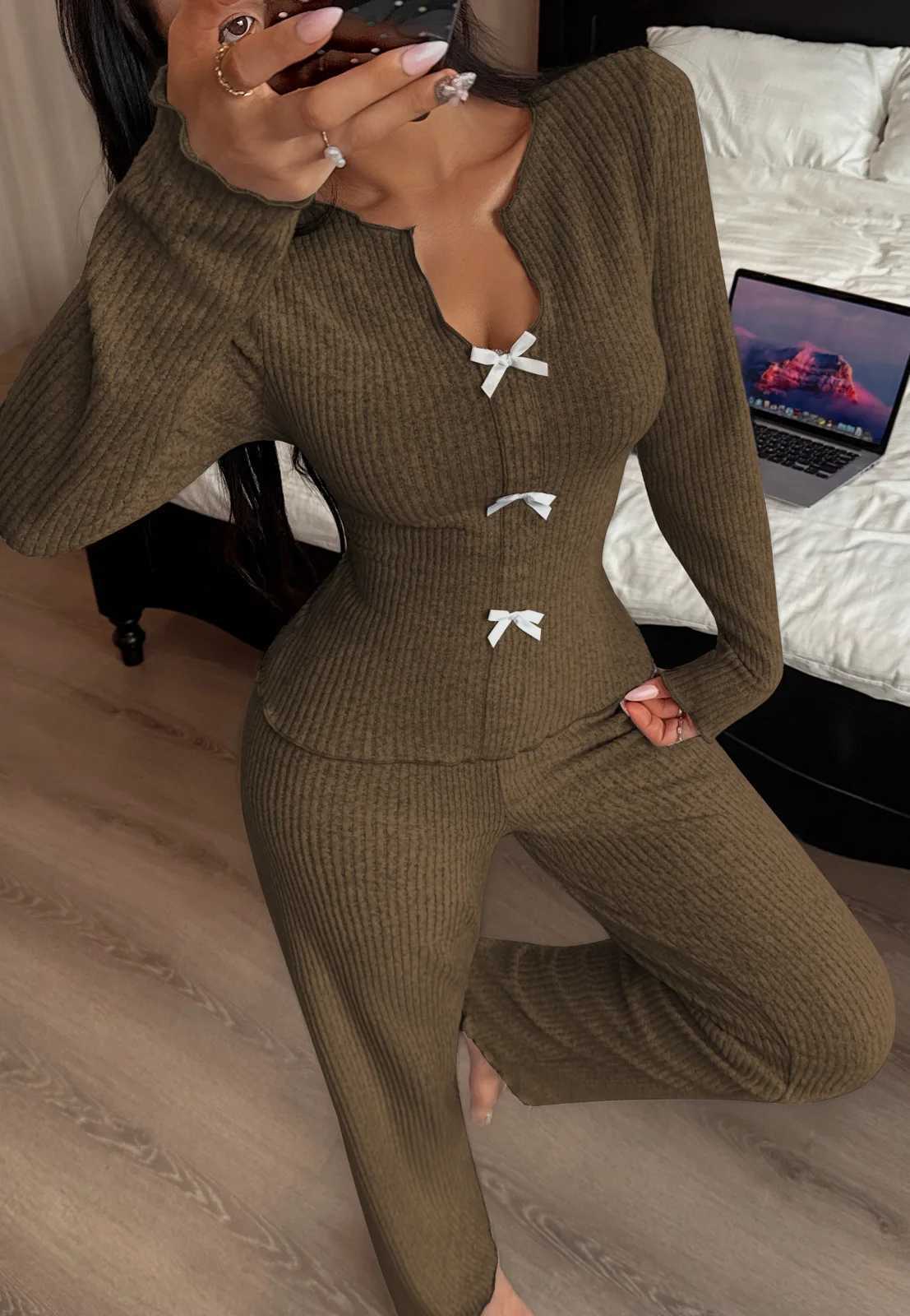 Women's Sleep Lounge Winter Pajamas Woman Set Home Suit for Women Winter Warm Sleepwear Sexy Nightwear Women Women's Pajamas With Pants Paja - view 6