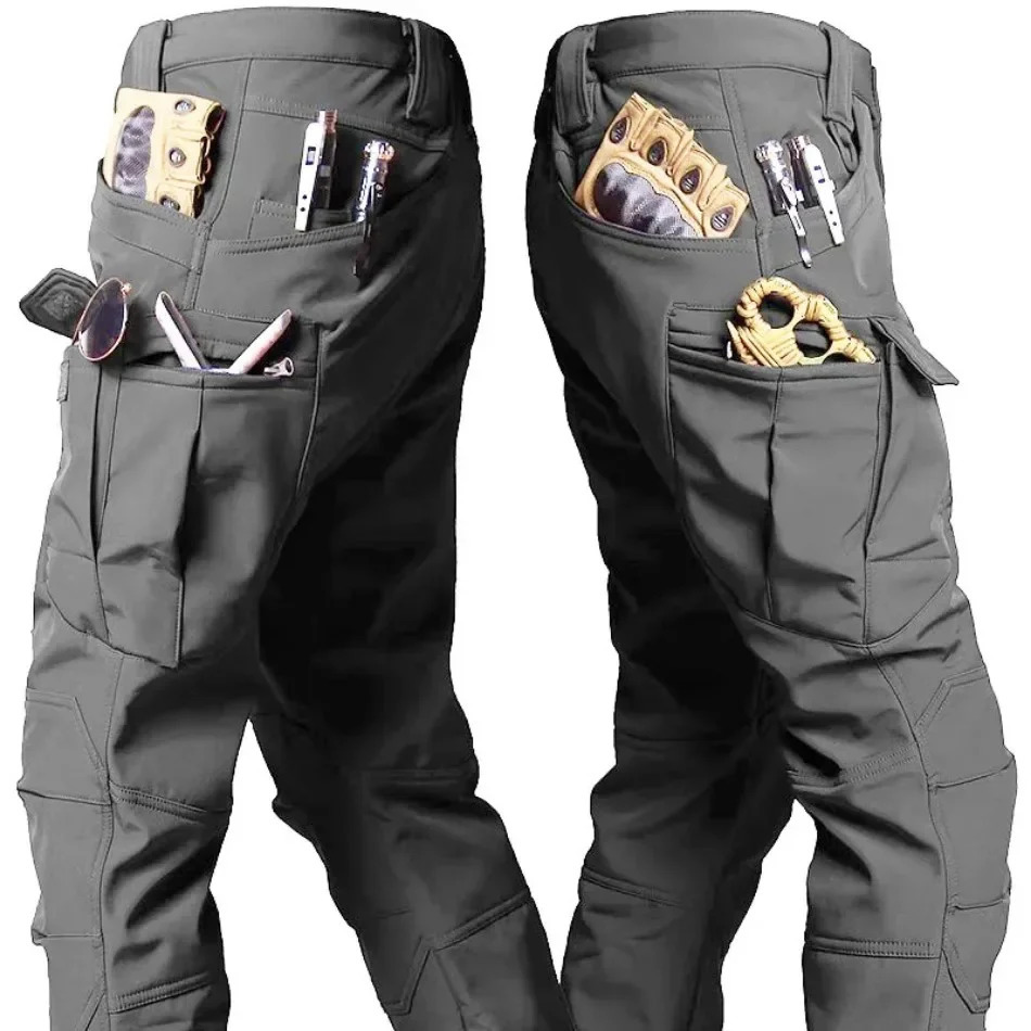 Winter Tactical Pants Men Shark Skin Soft Shell Cargo Trousers Outdoor Multi-pocket Windproof Waterproof Combat Pant S-4XL 260923 - view 5