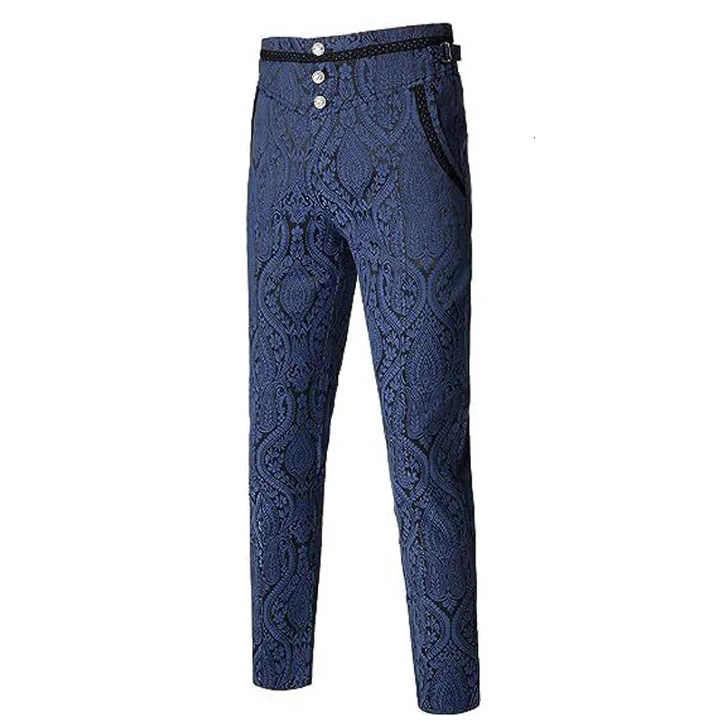 Gothic Snake Print Jacquard Pants Wedding Men's Costume Casual Skinny Straight Trouser Jeans Vintage Steampunk Victorian Outfit 260923 - view 5