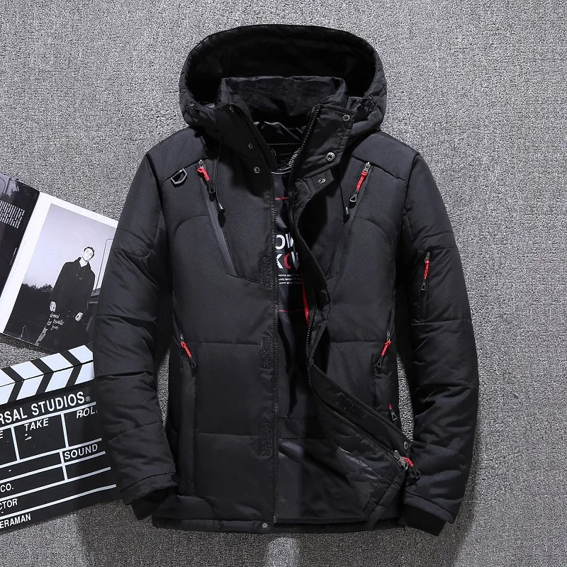 Men Down High Quality Thick Warm Winter Jacket Hooded Thicken Duck Down Parka Coat Casual Slim Overcoat With Many Pockets Mens 260923 - view 5