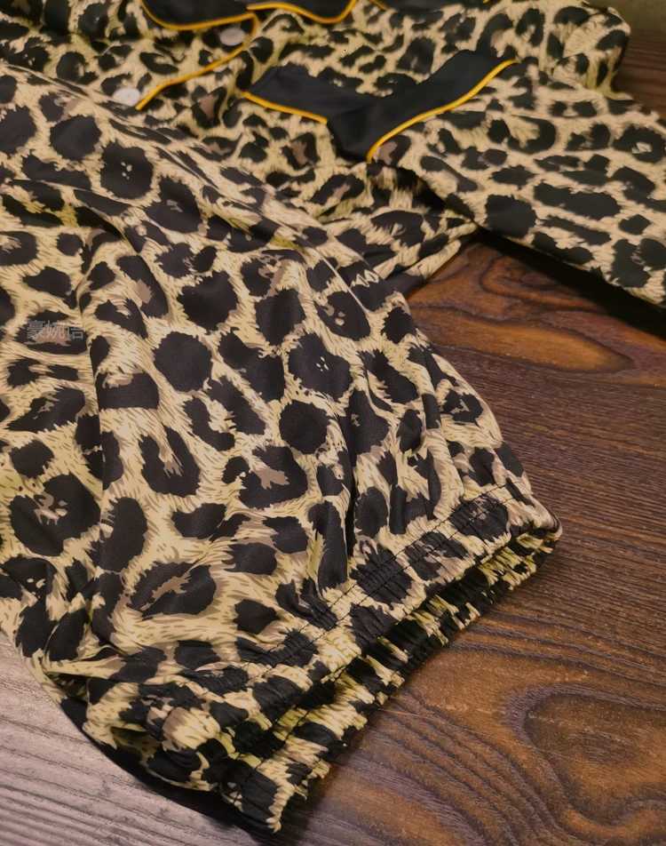 Women's Sleep Lounge Thailand Spring and Fall Pajamas Set Women's Fashion Leopard Print Long-Sleeved Sleepwear Loungewear Ladies Upscale Hom - view 7