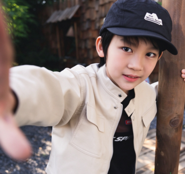 Boys Mountain Style Stand Collar PU Leather Moto Jacket, Kids Zip Up Biker Faux Leather Coat, Windproof Casual Outerwear 26AG7056 - view 4