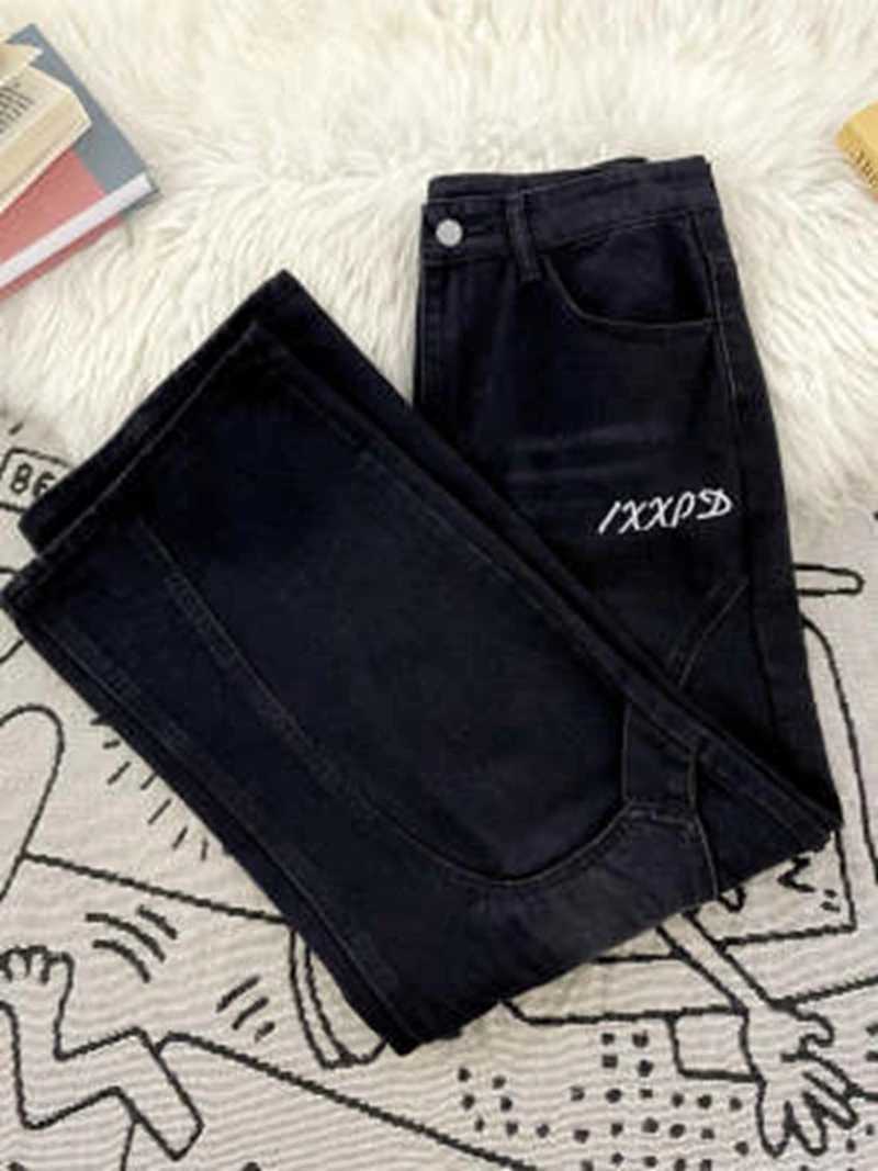 Men's Jeans Y2K Men Jeans Casual Patchwork Vintage Look Straight Cut Denim Pants Denim Cargo Man Pants Korean Men's Wide Leg Jeans H260924 - view 7