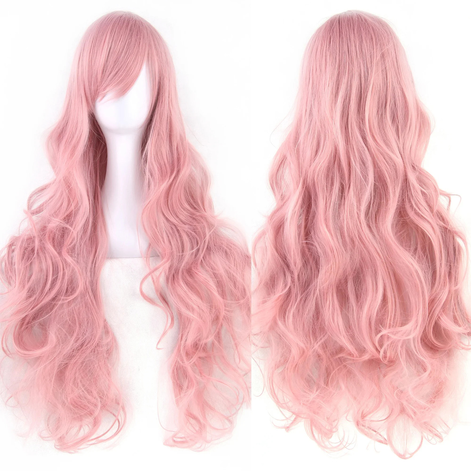 Soowee Curly Long Synthetic Hair Green Wig Hairpiece Pink Black Party Hair Cosplay Wigs for Women 260924 - view 5