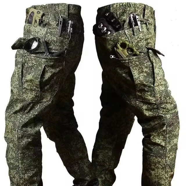 Winter Tactical Pants Men Shark Skin Soft Shell Cargo Trousers Outdoor Multi-pocket Windproof Waterproof Combat Pant S-4XL 260923 - view 4