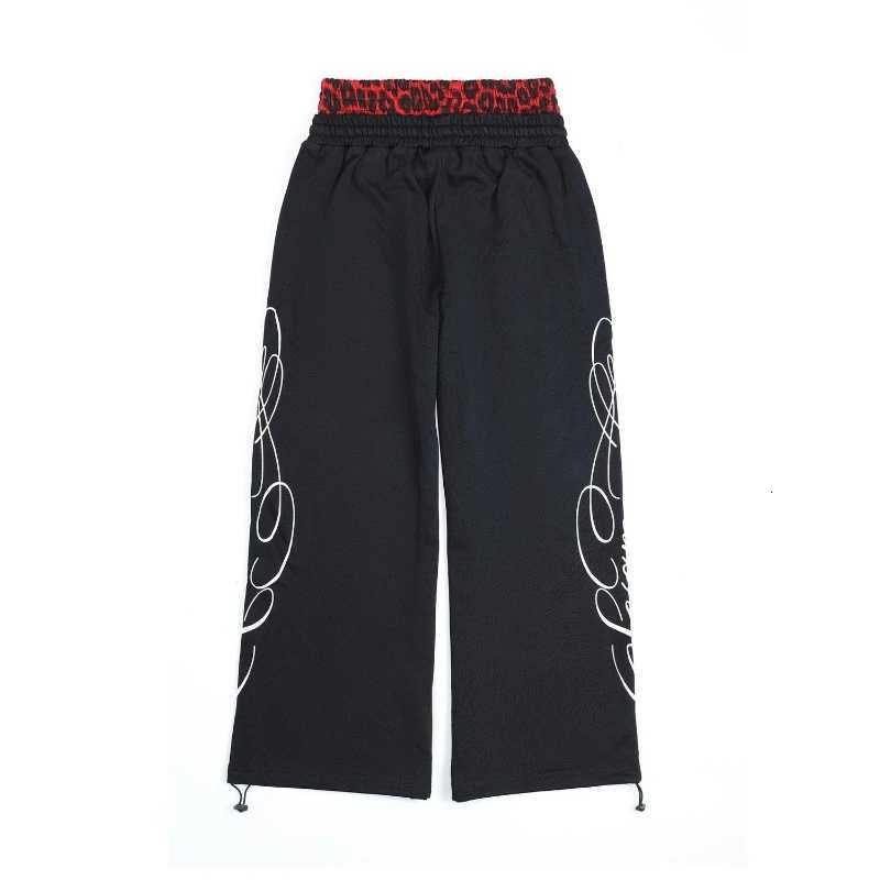Men's Pants HOUZHOU American Ripped Baggy Sweatpants Women Grunge Letter Print Joggers Casual Patchwork Streetwear Wide Leg Trousers D260924 - view 7