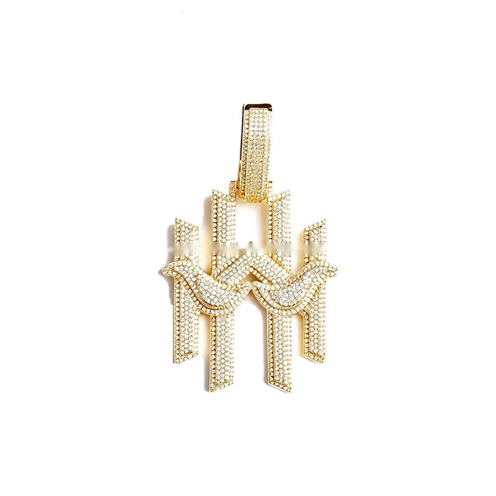 Hip Hop H-Shaped Personalized Pendant Inlaid with Moissaniteia Unisex High-End Fashion Jewelry Pendant - view 5