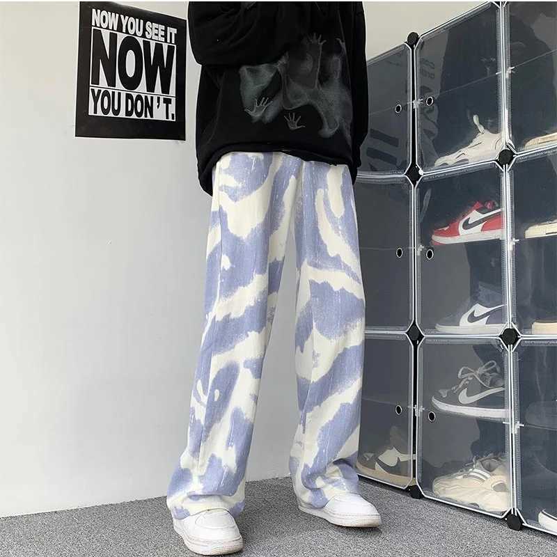Men's Pants High Street Tie-Dye Casual Pants Men's and Men 2025 Summer New Loose Straight Leg Full Length Mid-waist Versatile Pants Male D26 - view 6