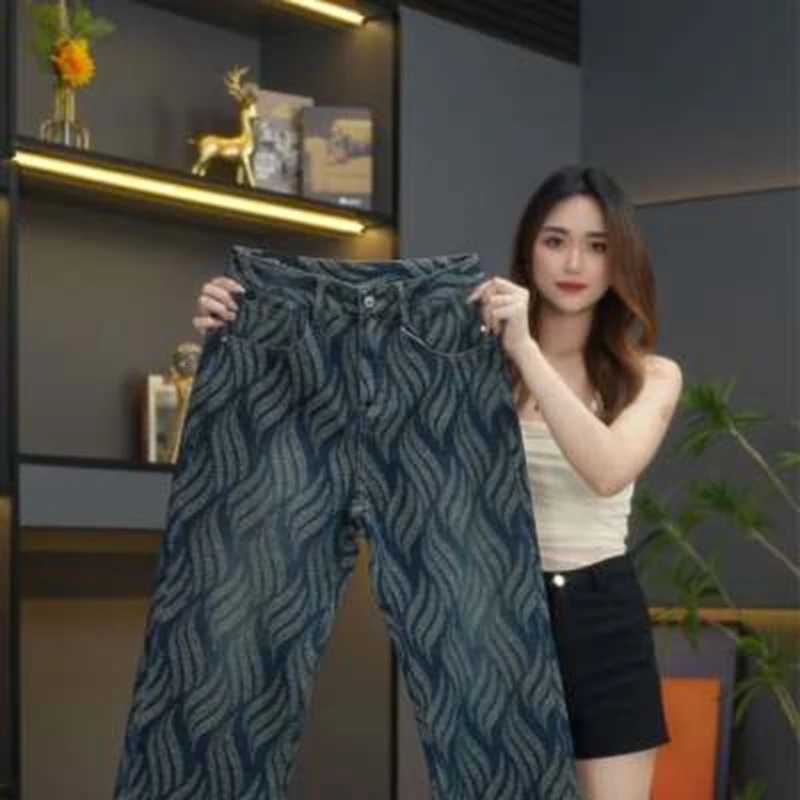 Men's Jeans Spring and Autumn European Street Style Jeans Men's Vintage Korean Embroidery Casual Harajuku Elastic Trousers H260924