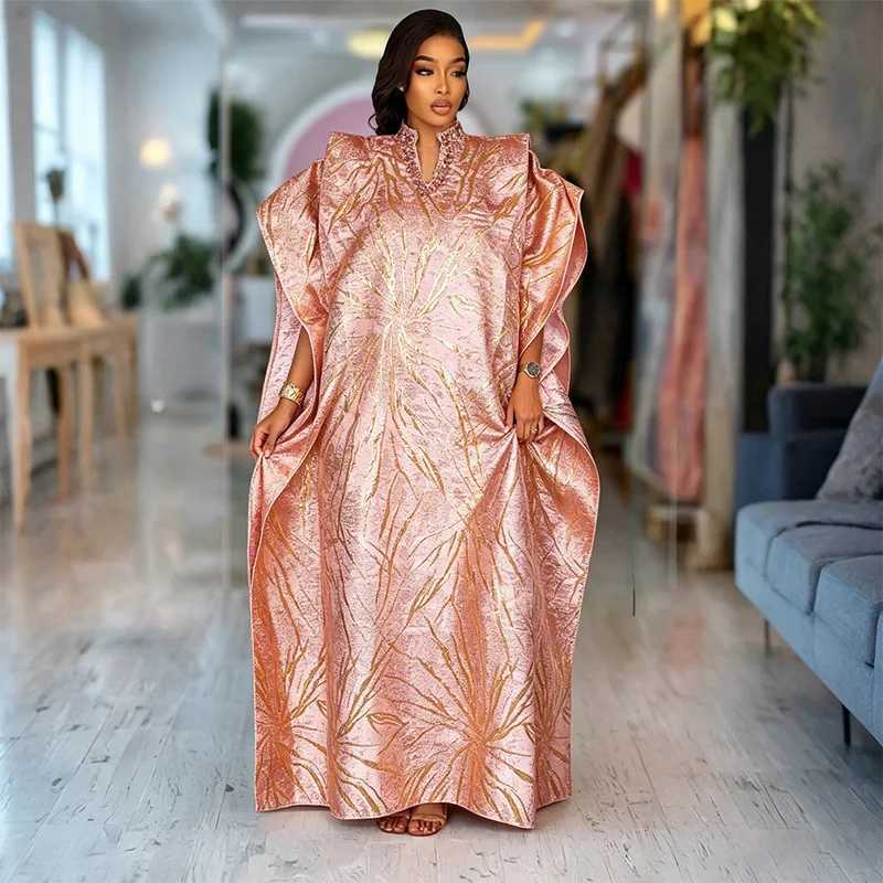 Sleep Lounge Women's Turkey Luxury Wears For Ladies African New Autumn Winter V Collar Studded Long Robe Women's Plus Size Dress African Dre - view 3