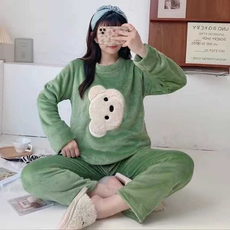 Women's Sleep Lounge Autumn and Winter Coral Velvet Pajamas Homewear Suit New Ladies Thickened Warm Flannel Homewear Students Padded Pajamas Home - view 4