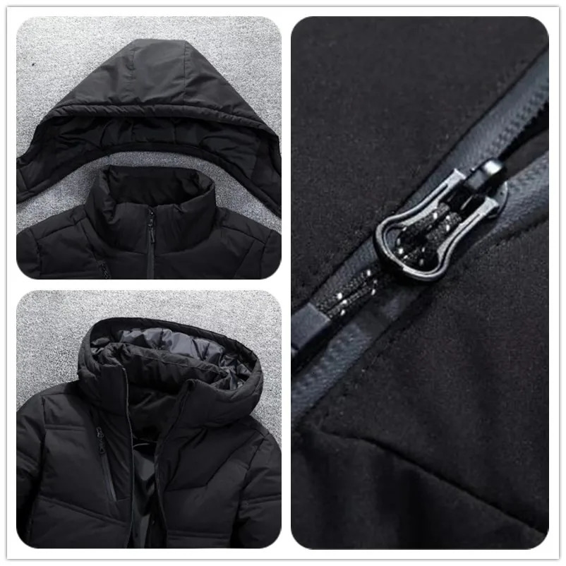Winter Warm Hiking Camping Down Jacket Men Outdoor Windbreaker Puffer Hooded Coat Overcoat Climbing Skiing White Duck Down Parka 260923 - view 7