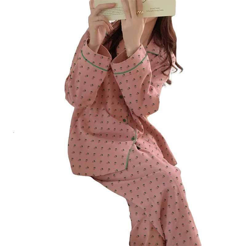 Women's Sleep Lounge Spring and Autumn New Women's Long Sleeve Long Pants Pajamas Printed Sweet Loose Casual Pajamas Homewear Loose Casual S - view 6