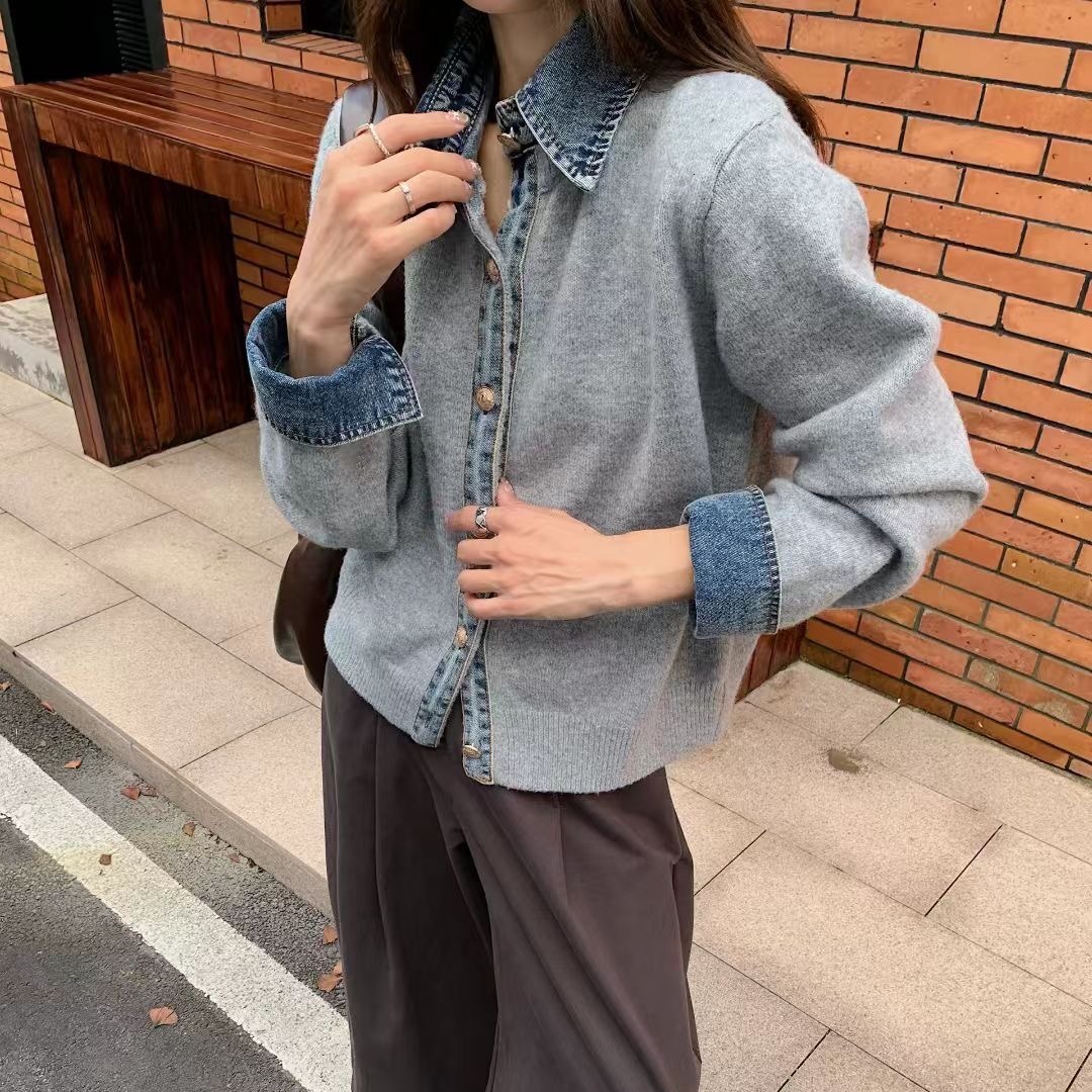 Korean Lazy Fashion Knitted Open Cardigan Women's Autumn New Style Slimming Sweater Jacket Loose Fit Long Sleeve C...