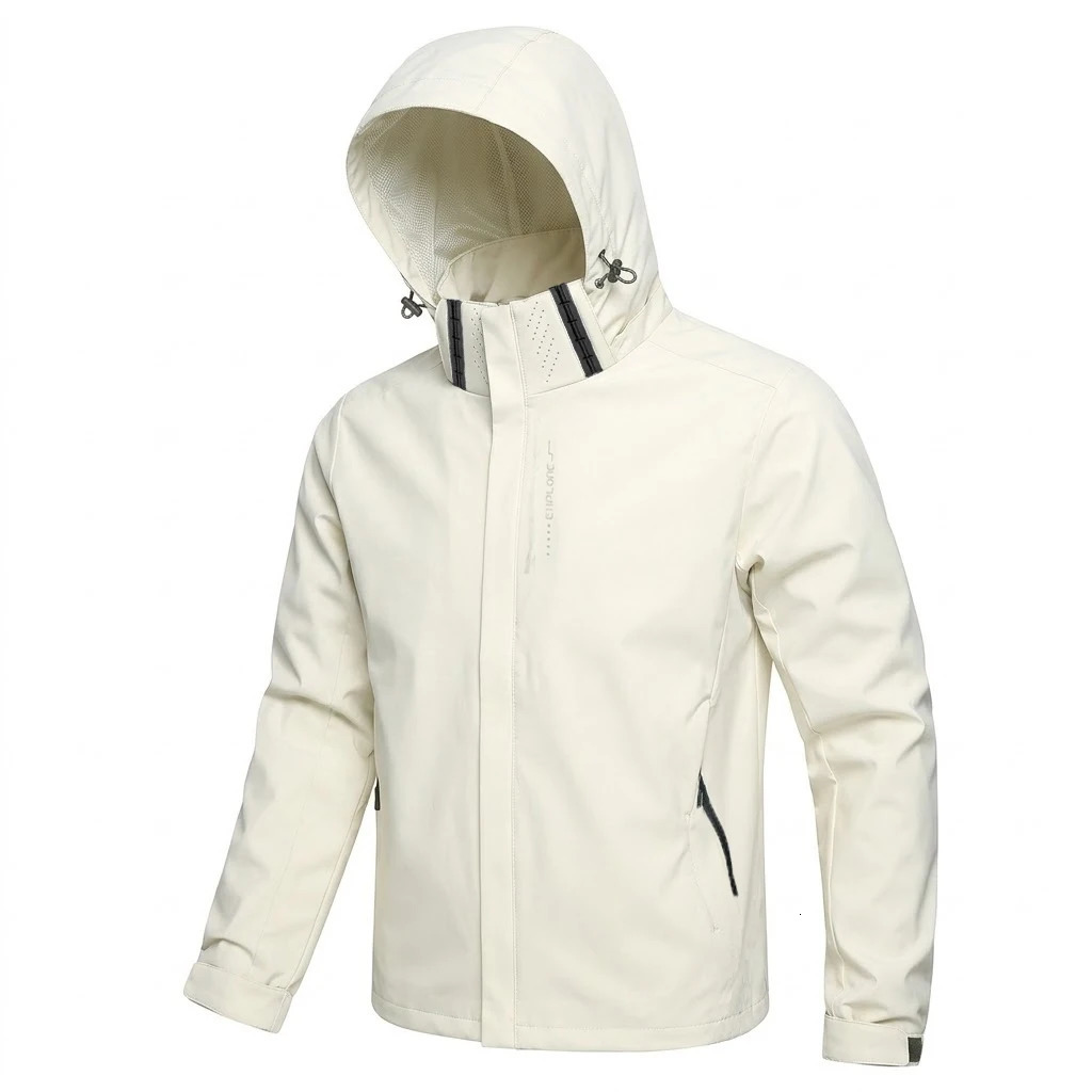 Mens Outdoor Waterproof Jacket Windproof Hoodie Coats Lightweight Cycling and Hiking Raincoat Work Jacket Man Climbing Outerwear 260924 - view 4