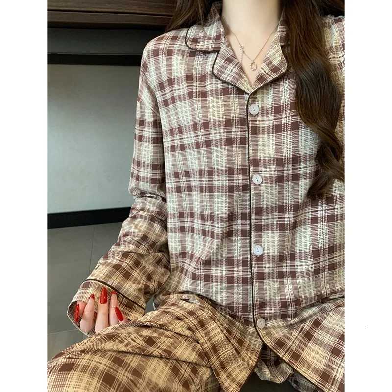 Women's Sleep Lounge Sweet Cute Korean Style Cherry Letter Print Women's Pajamas Set Causal Homewear 2PCS/Set Women Lapel Neck Long-Sleeved  - view 5