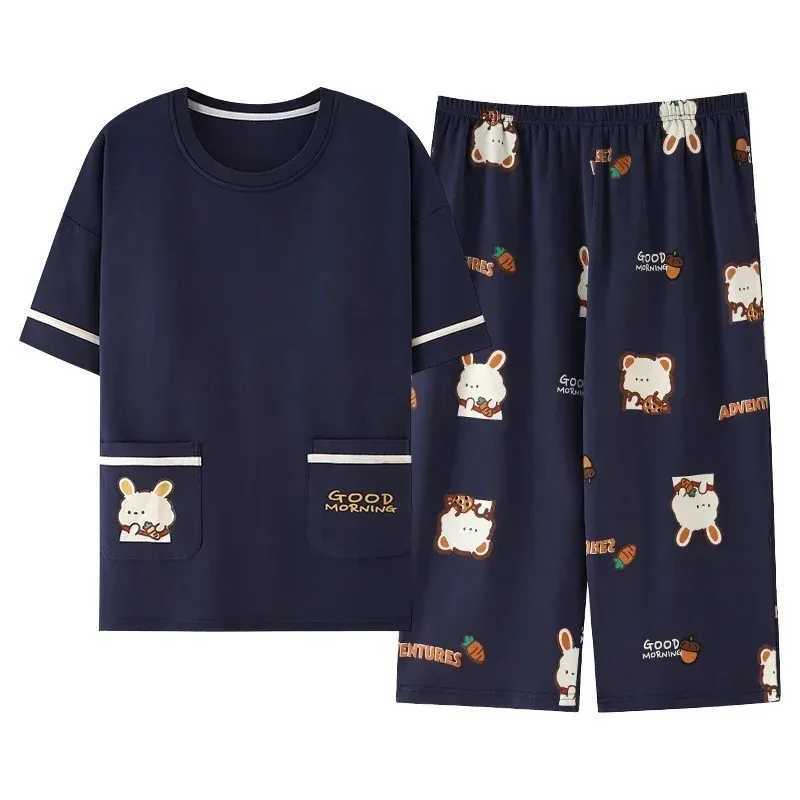 Lounge Women's Sleep Summer Capris Pajamas Cute Cartoon Print Pajama for Women Fashion Pyjamas Soft Cotton Pijamas Plus Size M-5XL SleepwearC2609 - view 6