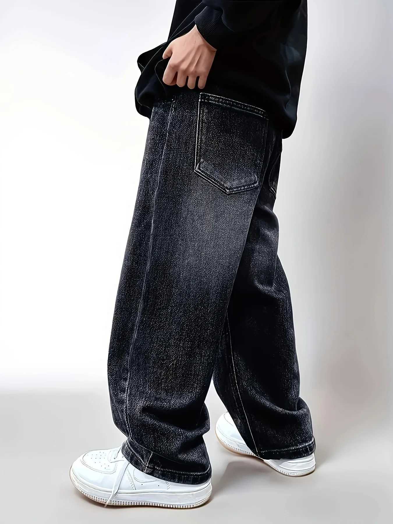 Men's Jeans Jeans All-Season Loose Trendy Jeans Street Casual Hip-Hop Pants FESTival-Style Pants. Full Elastic Waistband H260924 - view 5