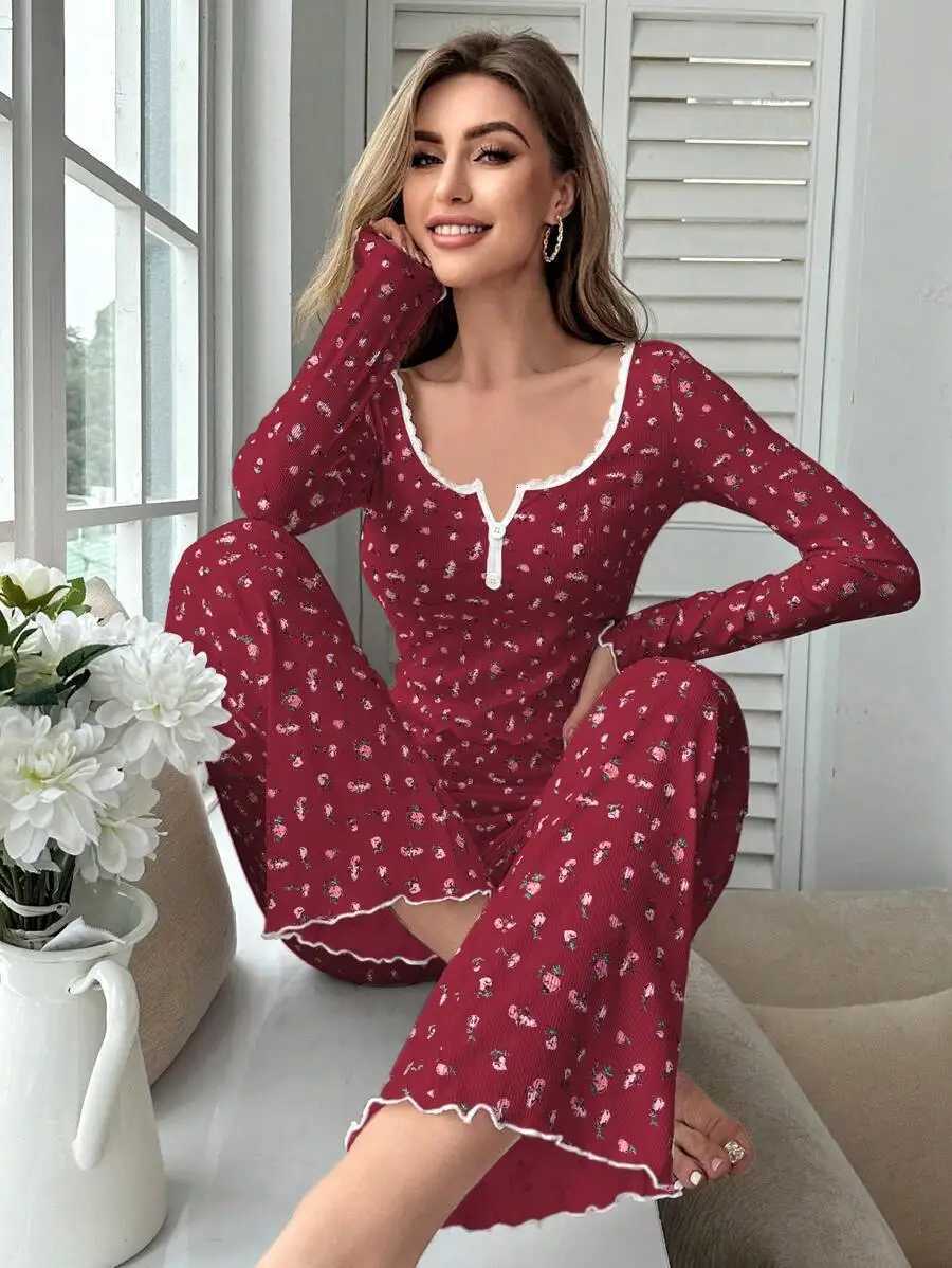 Women's Sleep Lounge Women's Pajamas With Pants Trousers Sets Women's Home Clothes Sleepwear for Sleeping Pajamas Set Woman Pajama Woma - view 3