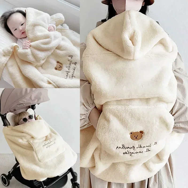 Backpacks Carriers Slings Baby Carrier Baby Carrier Ergonomic Soft Baby Blanket Coral Fleece Quilt Winter Windproof Warm Kids Blankets C2609221