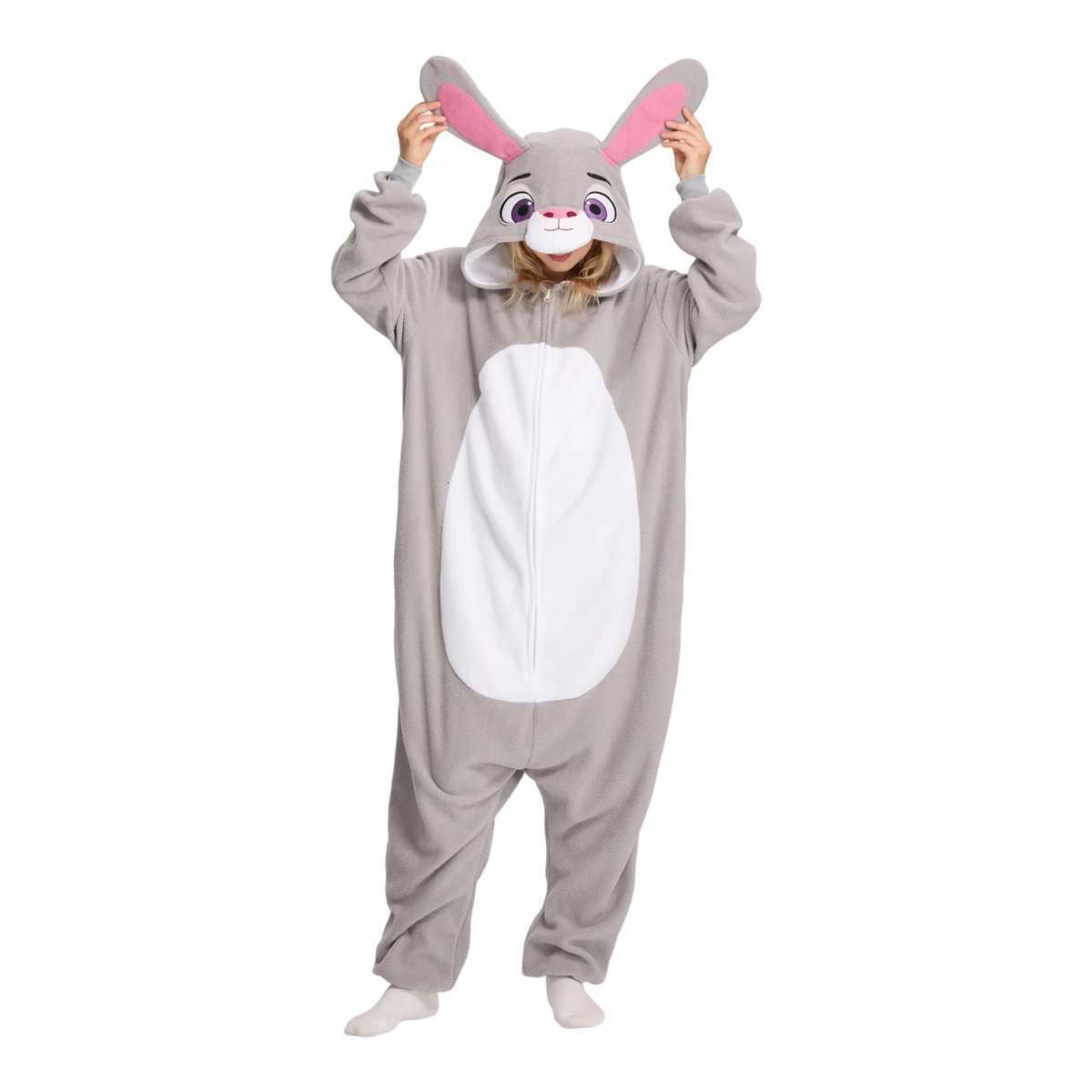 Lounge Women's Sleep ELEIMOS Halloween Onesie Gray Rabbit For Women Men Adult Animal Kigurumis Pyjamas Cartoon Pajama Homewear Cosplay CostumeC26 - view 6